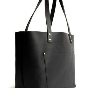 Elegant Black Leather Tote Bag-like new